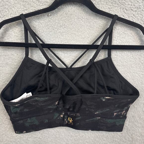 Donna Karan Active Women's Strappy Sports Bra Meatallic Camo Light Support SZ M - Picture 2 of 7